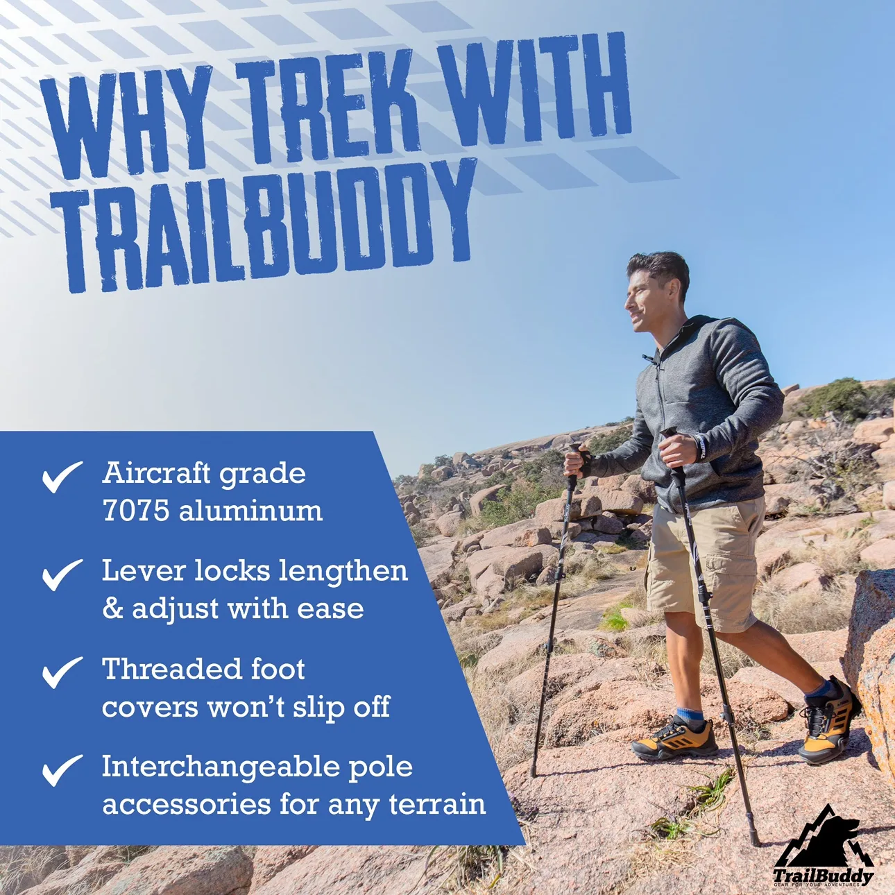 TrailBuddy Hiking Trekking Poles image indicator(3)