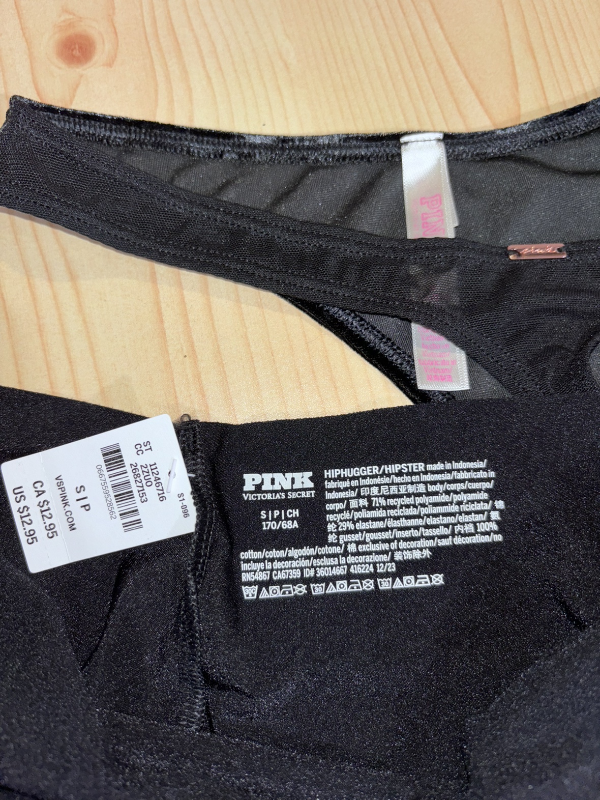 PINK Victoria's Secret Black Thong and Hip Hugger Underwear - photo 3