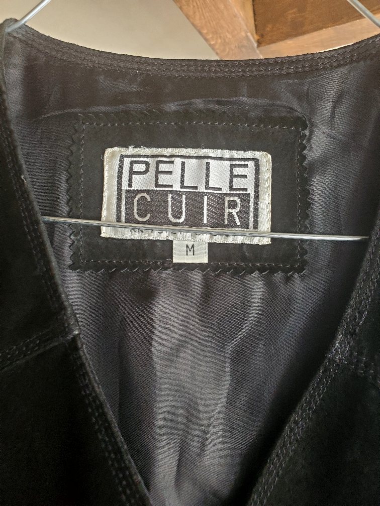 Men's Leather Vest with Skull Patch - photo 3