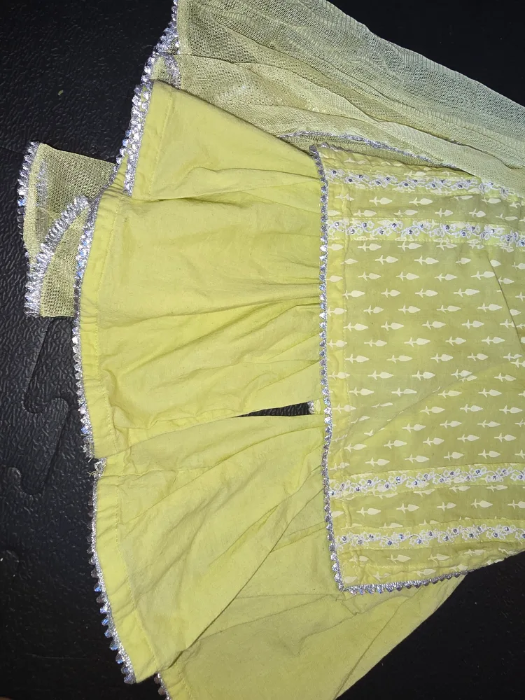 Girls Yellow Salwar Kameez Suit image indicator(3)