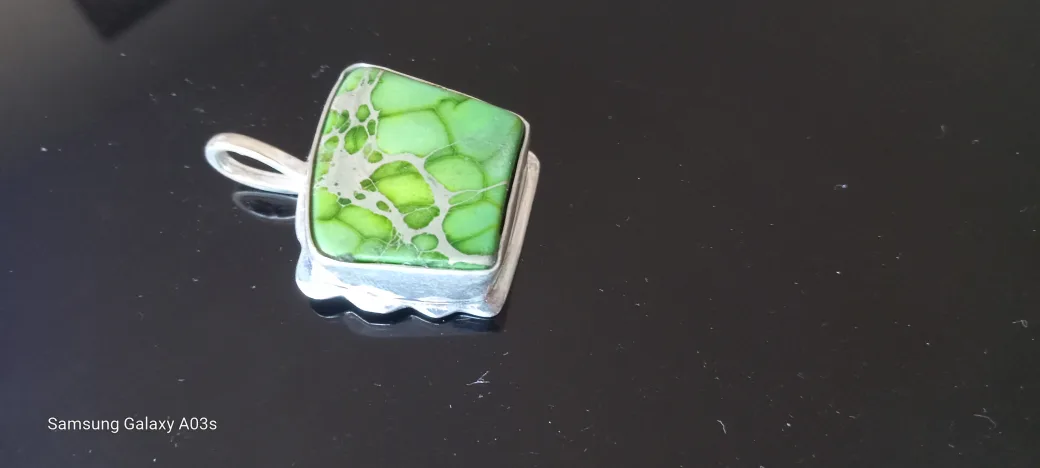 925. silver Green Stone Pendant thumbnail