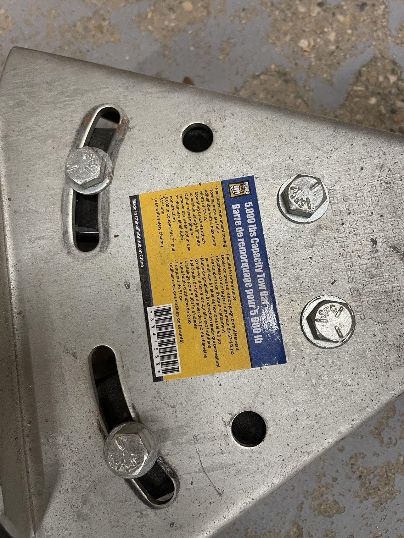 Class III Adjustable A-Frame Tow Bar + Drop Kit - photo 5