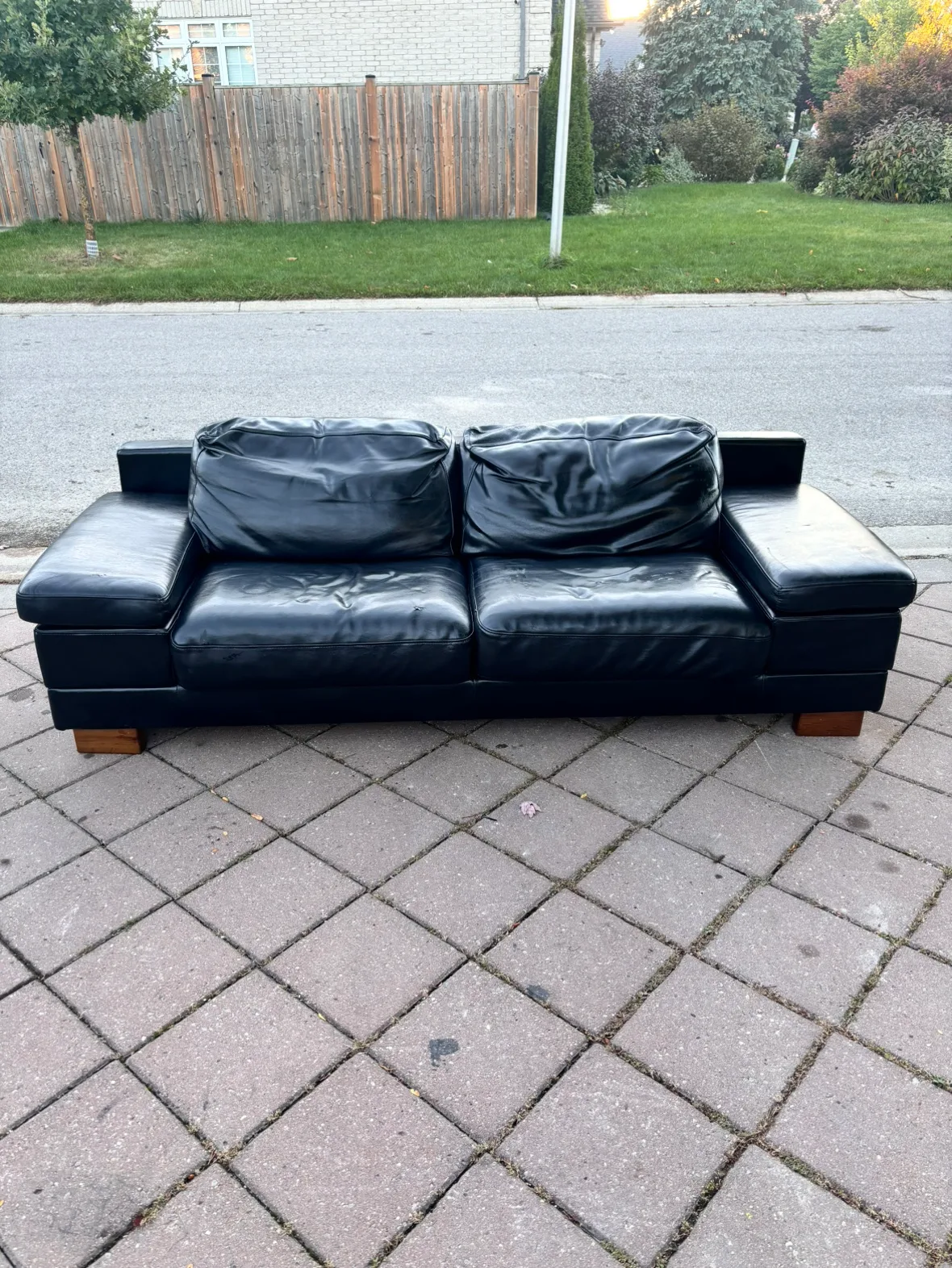 Black leather couch