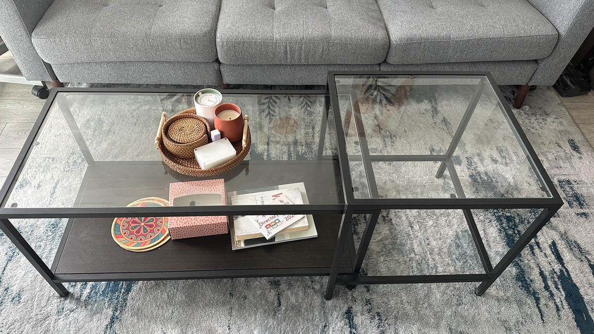 Glass Top Coffee Table Set - photo 2