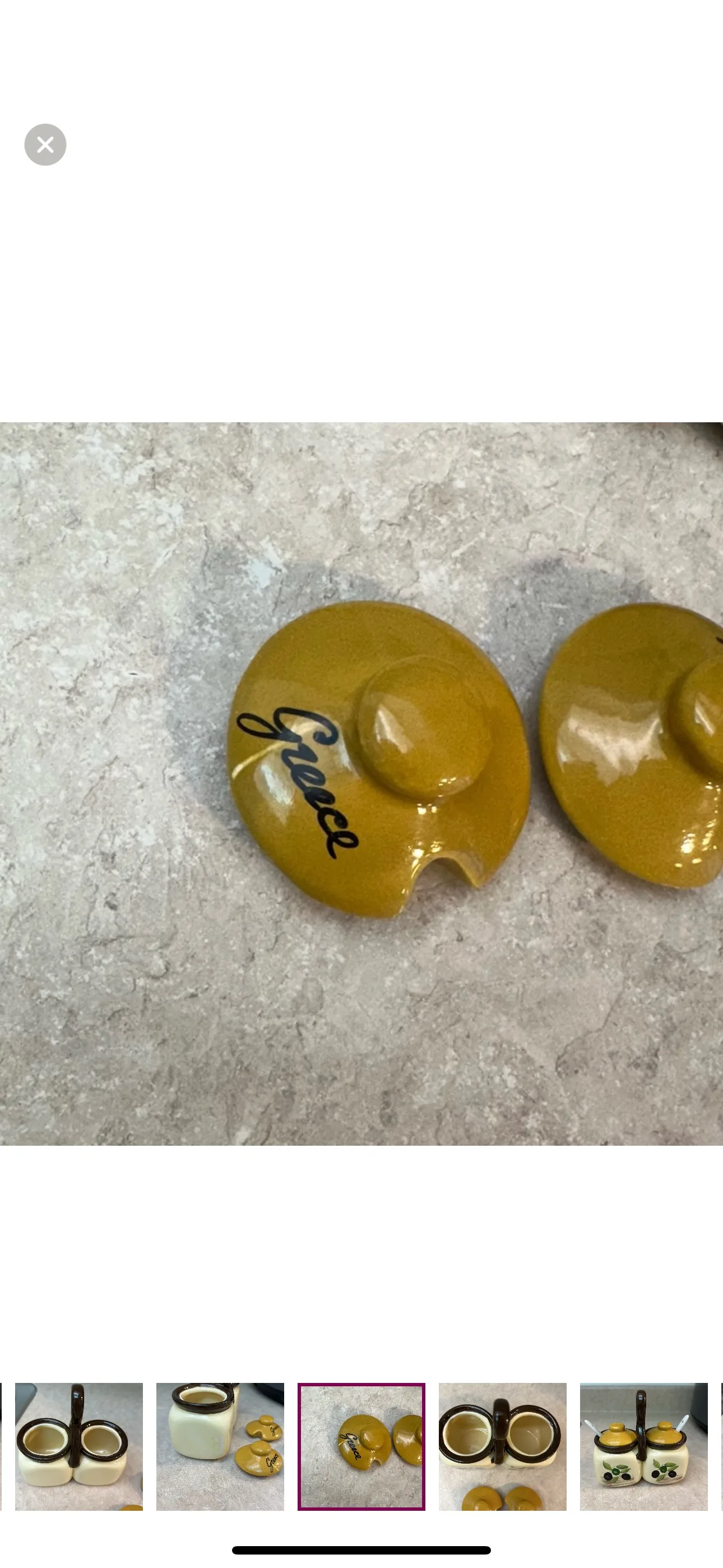 Vintage Jam Caddy with Spoons orange and Cream Double Caddy image indicator(6)