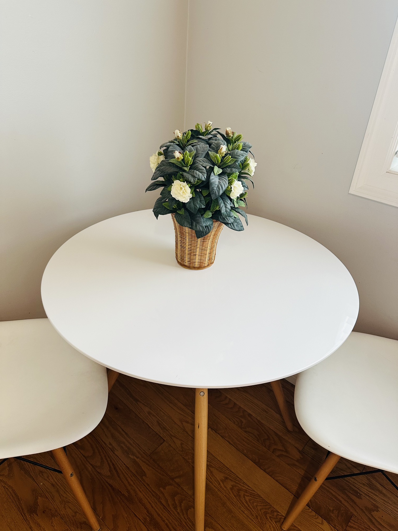 White Dining Table and Two Chairs - photo 3