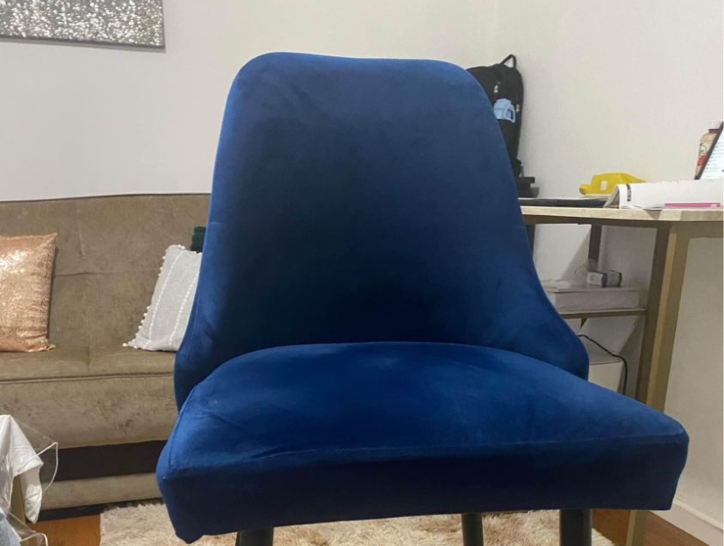 Blue Velvet Bar Stool - photo 2