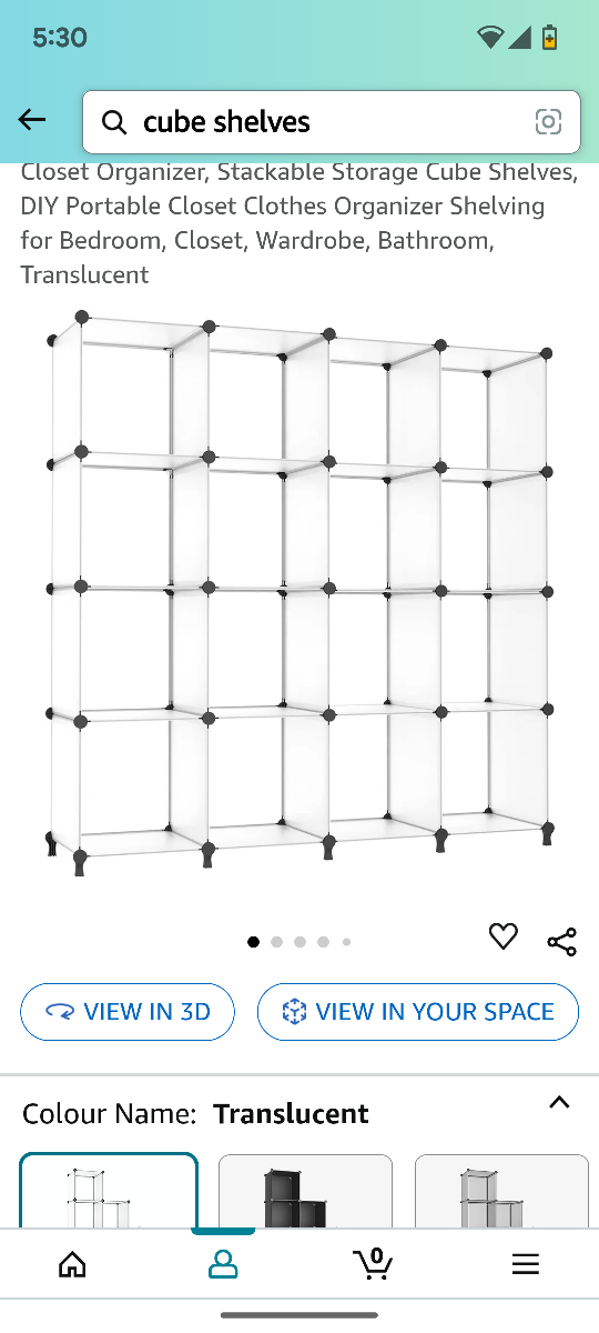 Translucent Cube Shelving