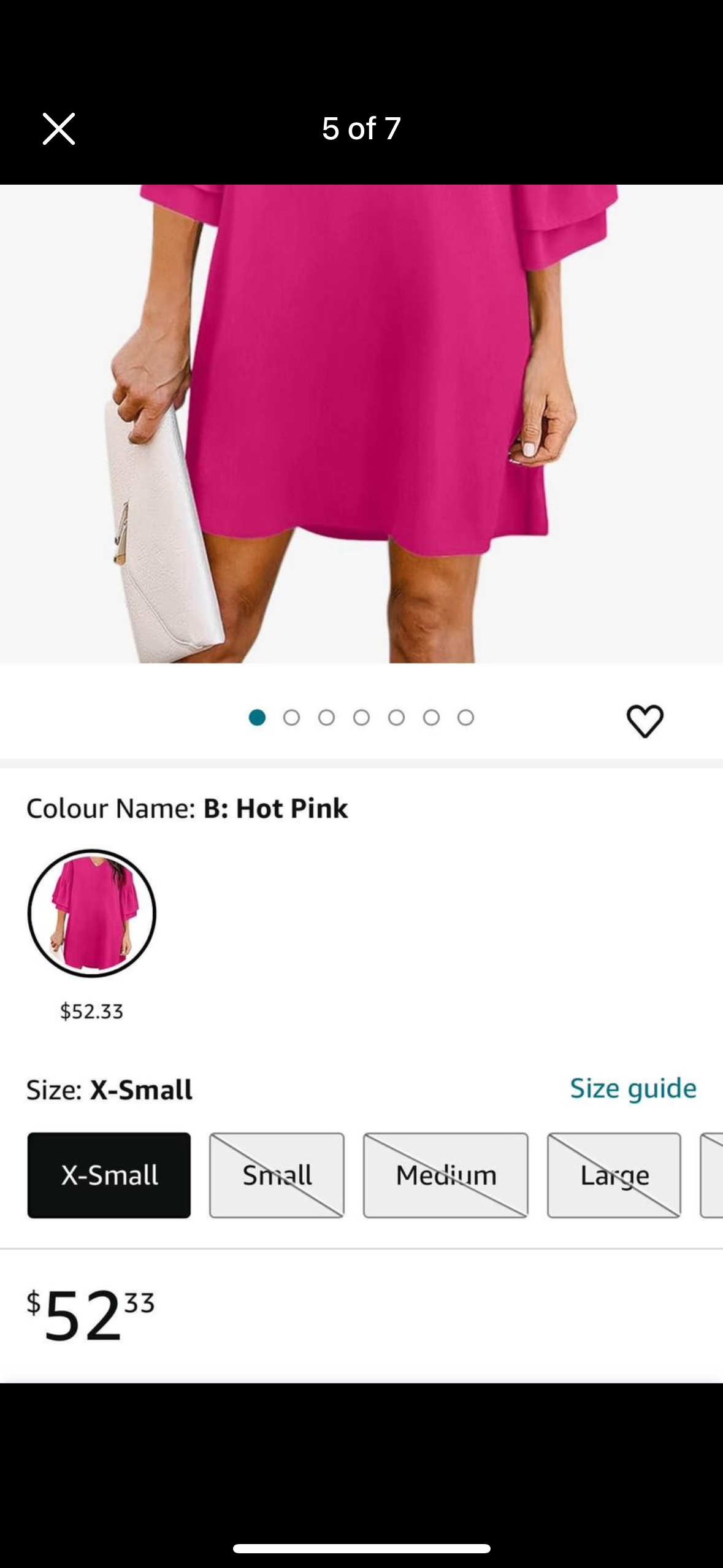 Pink V-Neck Flutter Sleeve Dress - photo 5