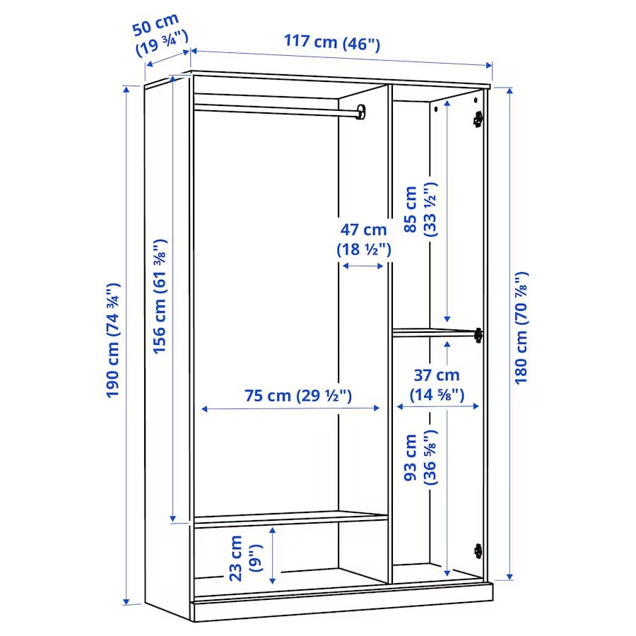 IKEA PAX Wardrobe with Mirror - photo 2
