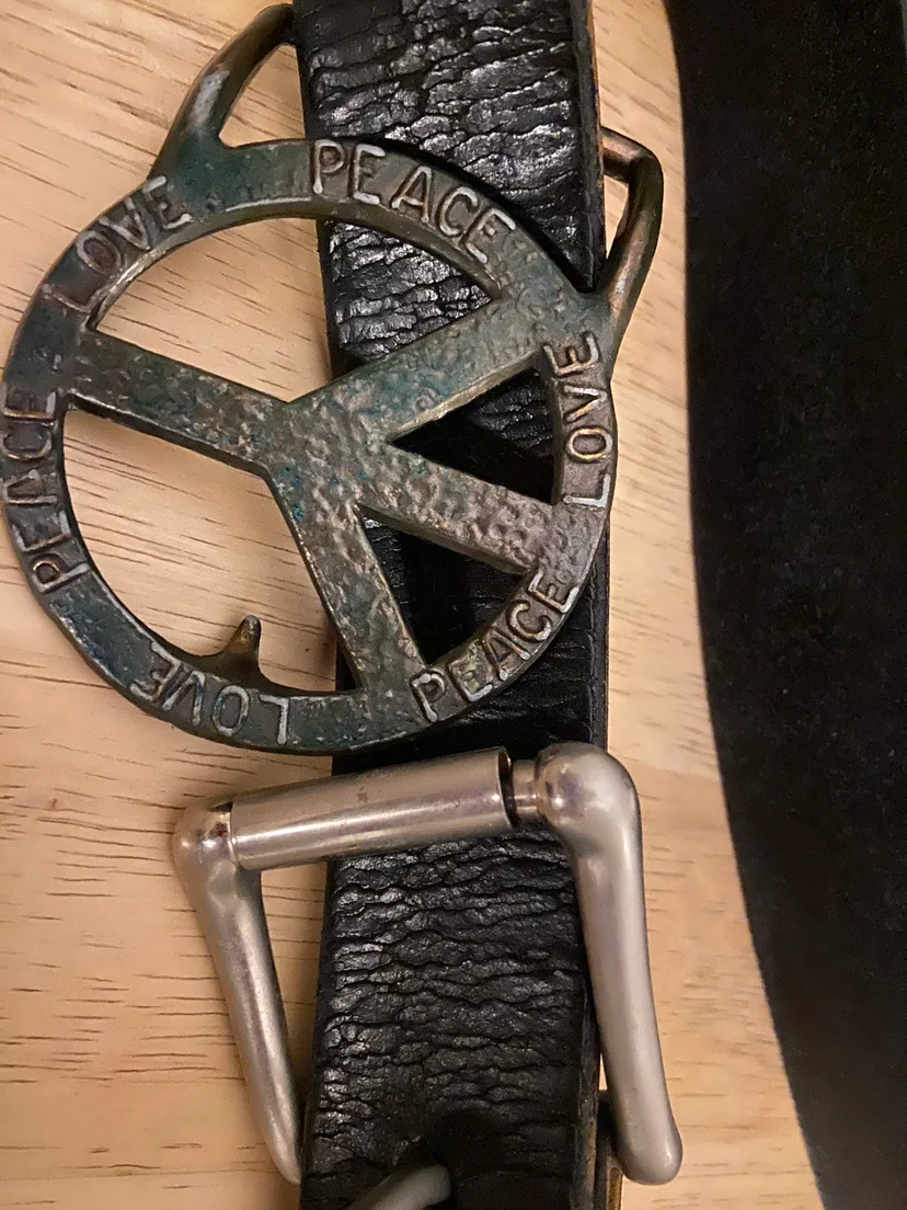 Freecycle - Peace Love Belt Buckle thumbnail