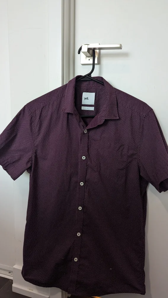 Purple Short Sleeve Button Up Shirt thumbnail