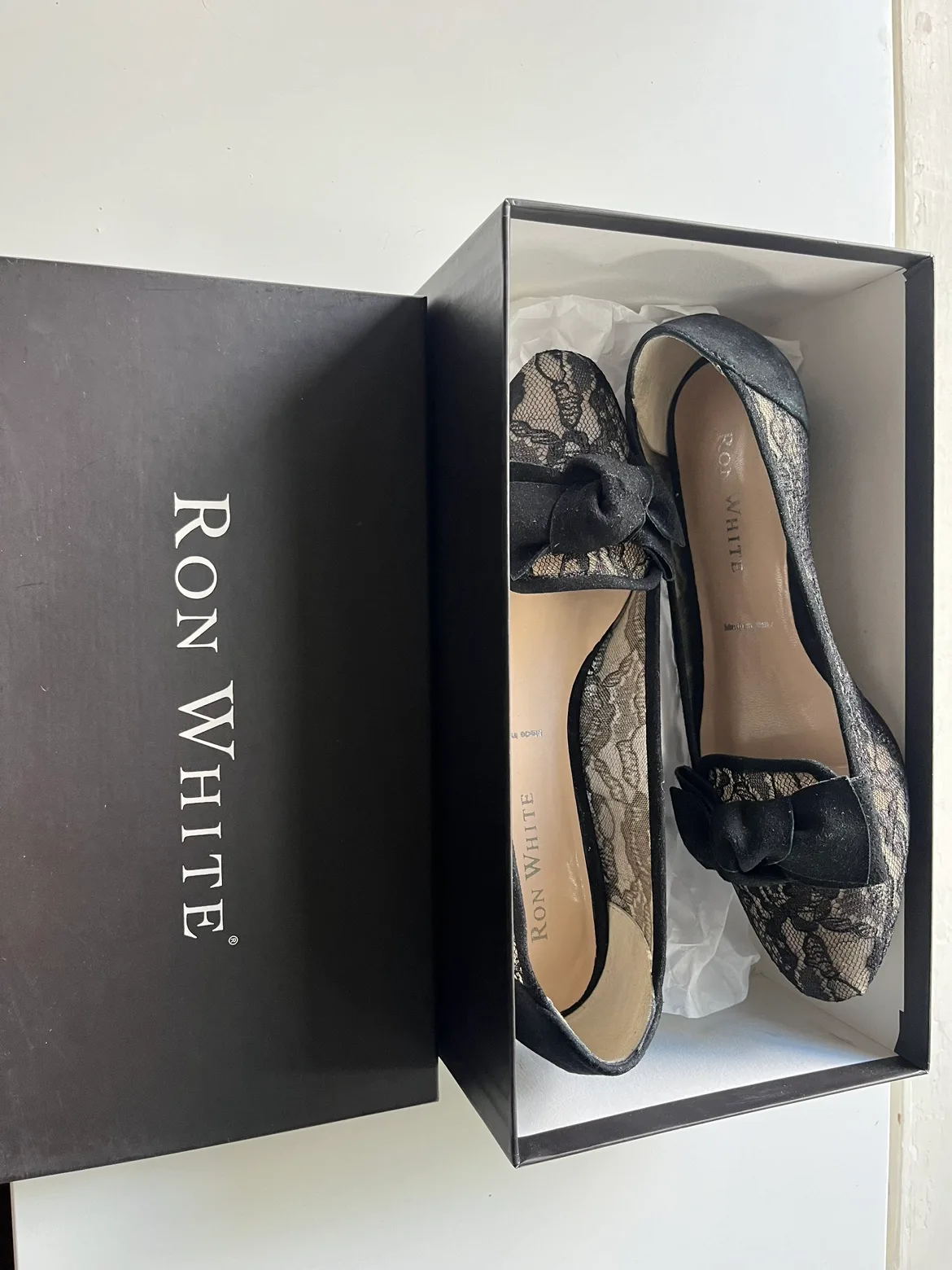 Ron White Black Lace Ballerina Flats image indicator(2)