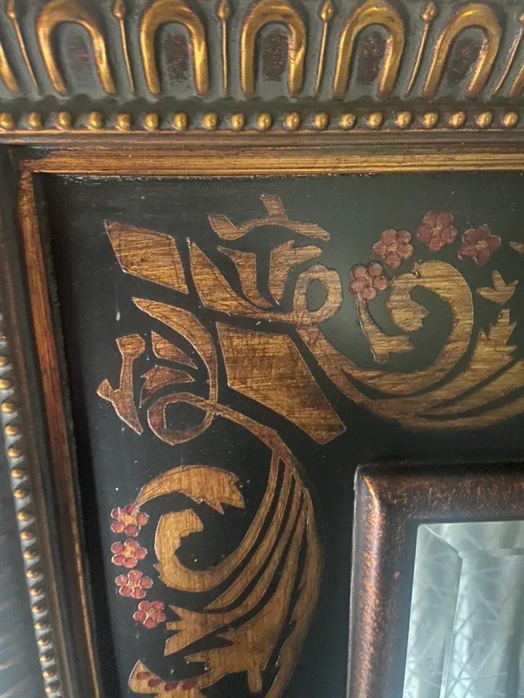 Black & Gold Large Ornate Mirror image indicator(6)