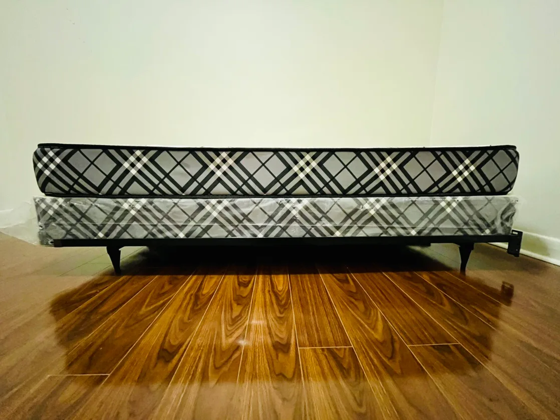Twin Bed Frame, Bamboo Mattress and box spring. thumbnail