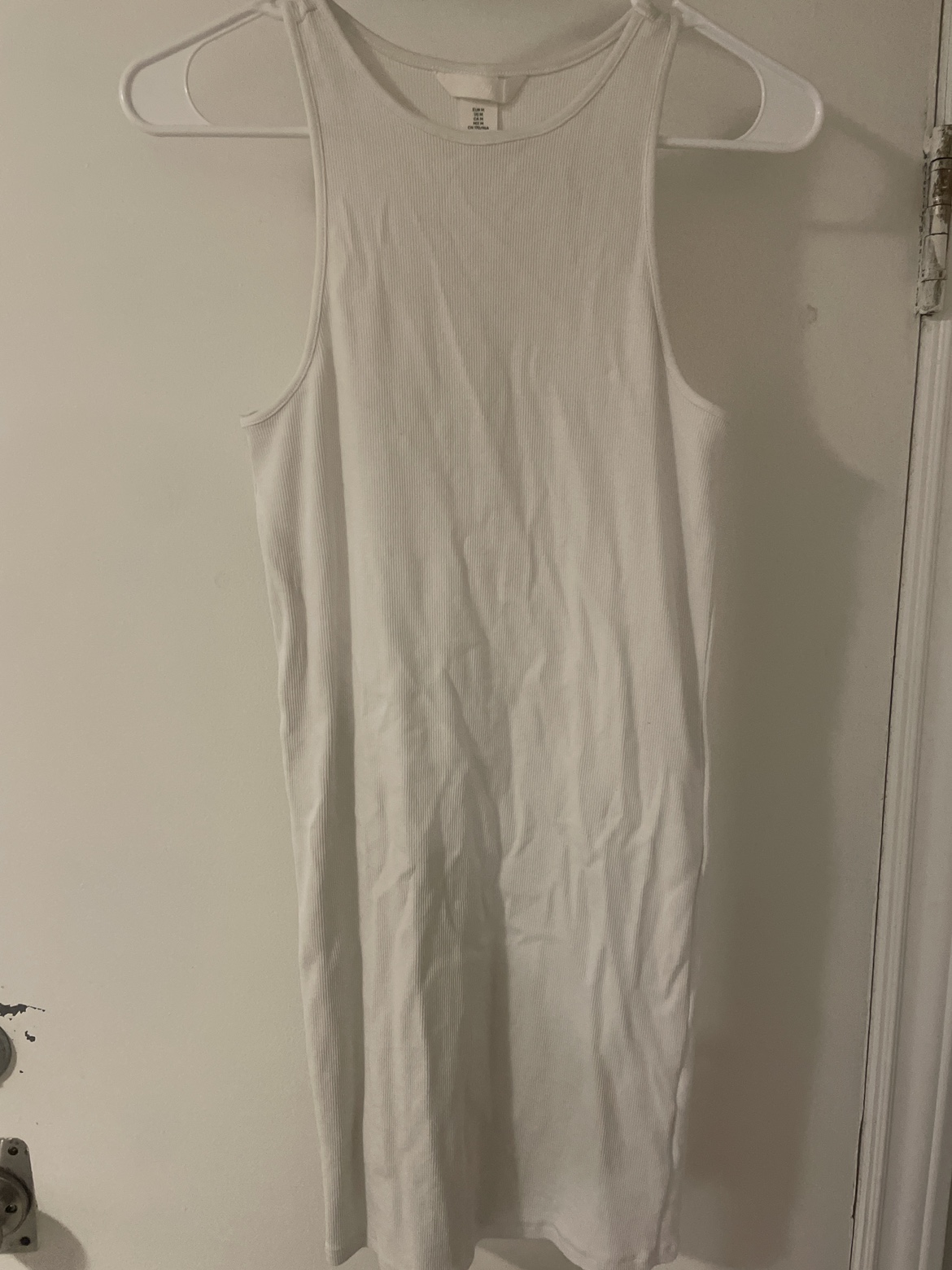 White Ribbed Tank Dress