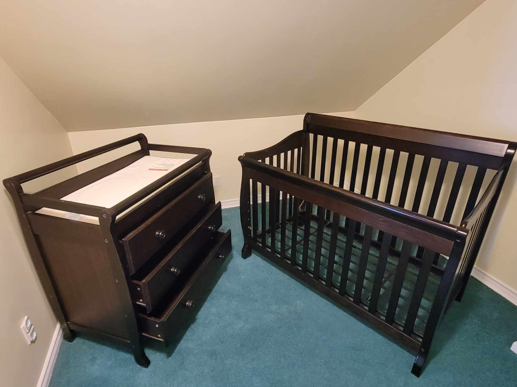 Baby Crib and Changing Table Set
