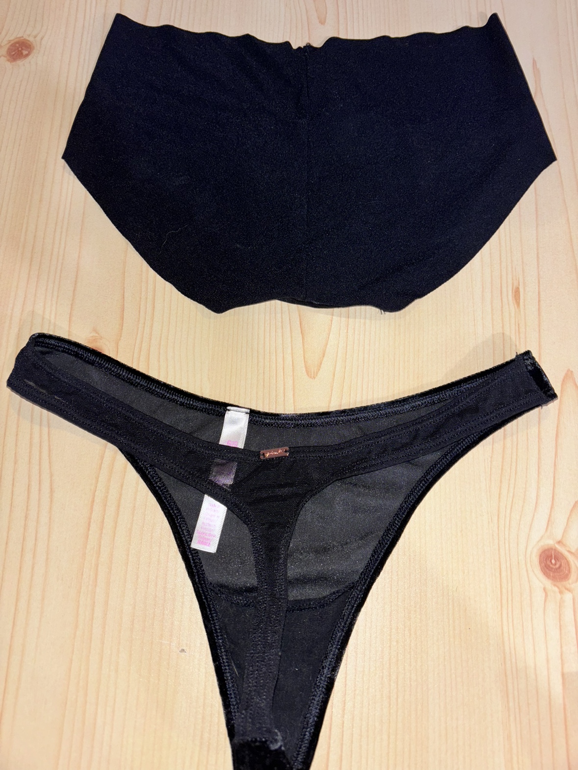 PINK Victoria's Secret Black Thong and Hip Hugger Underwear