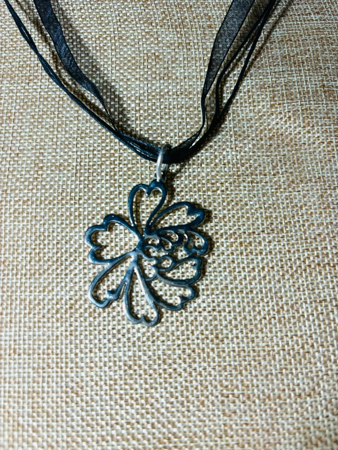 Silver Flower Necklace - new image indicator(2)