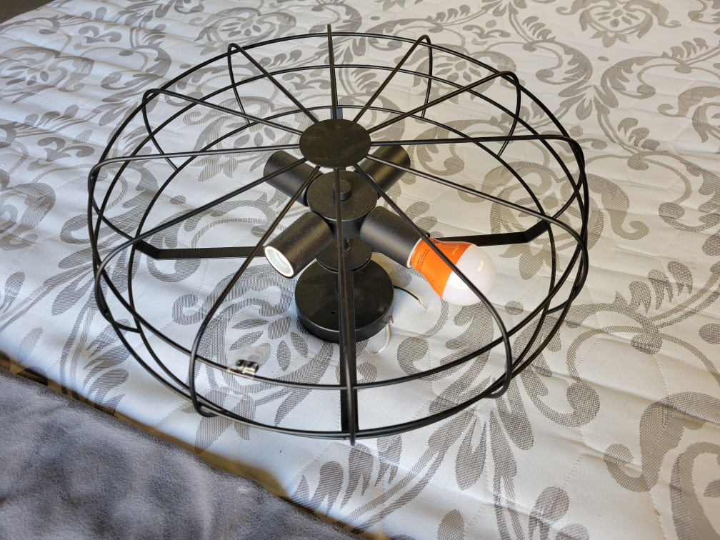 Black Cage Ceiling Light Fixture - photo 2