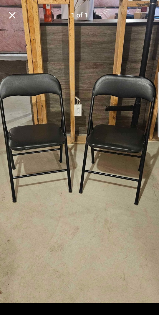 Set of 2 Black Folding Chairs