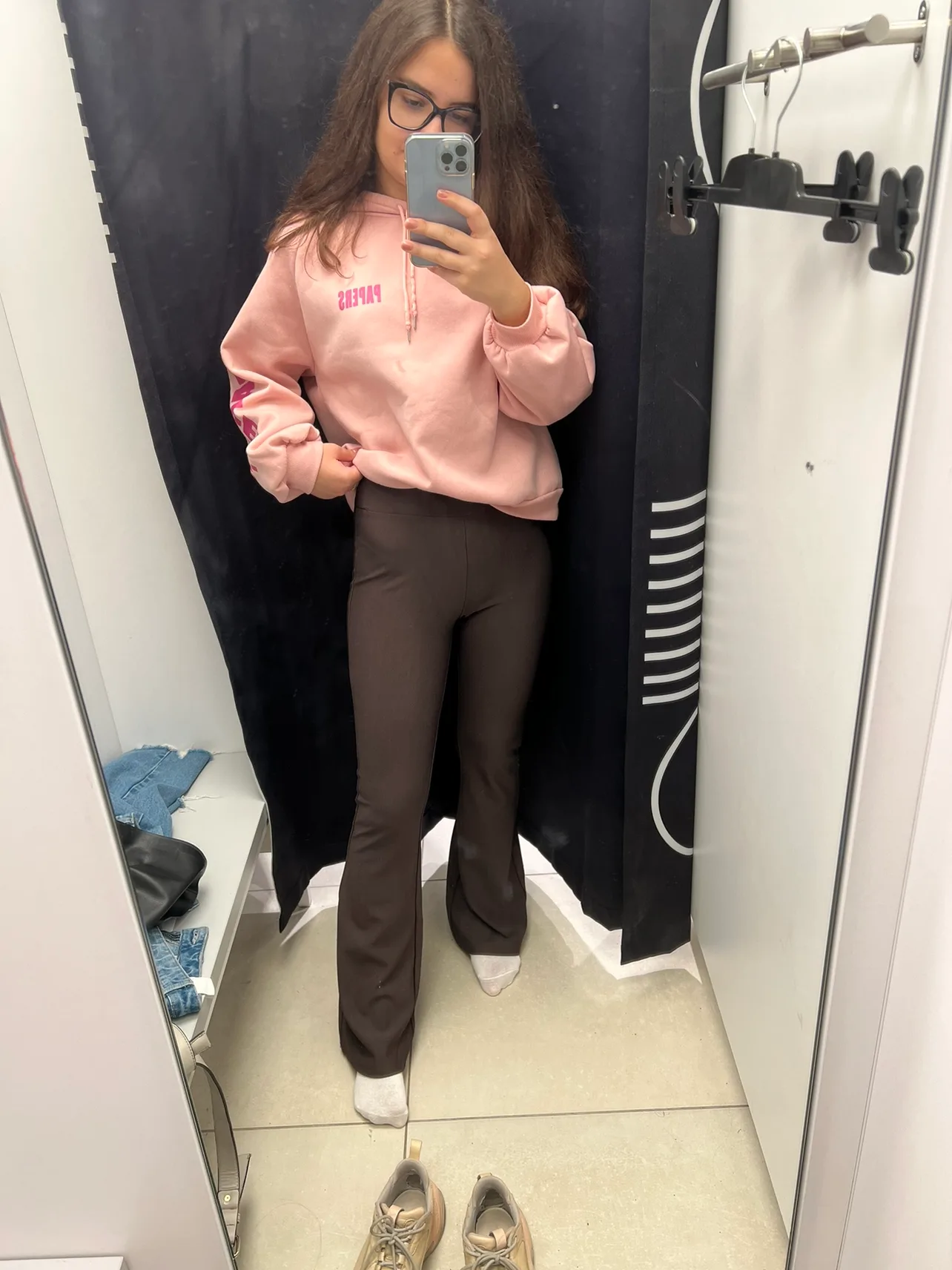 Sinsay Brown Flare Pants Size M (realistic S)