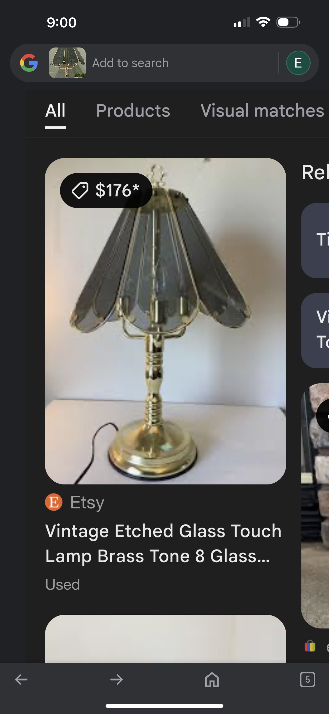 Etched Glass Table Lamp
