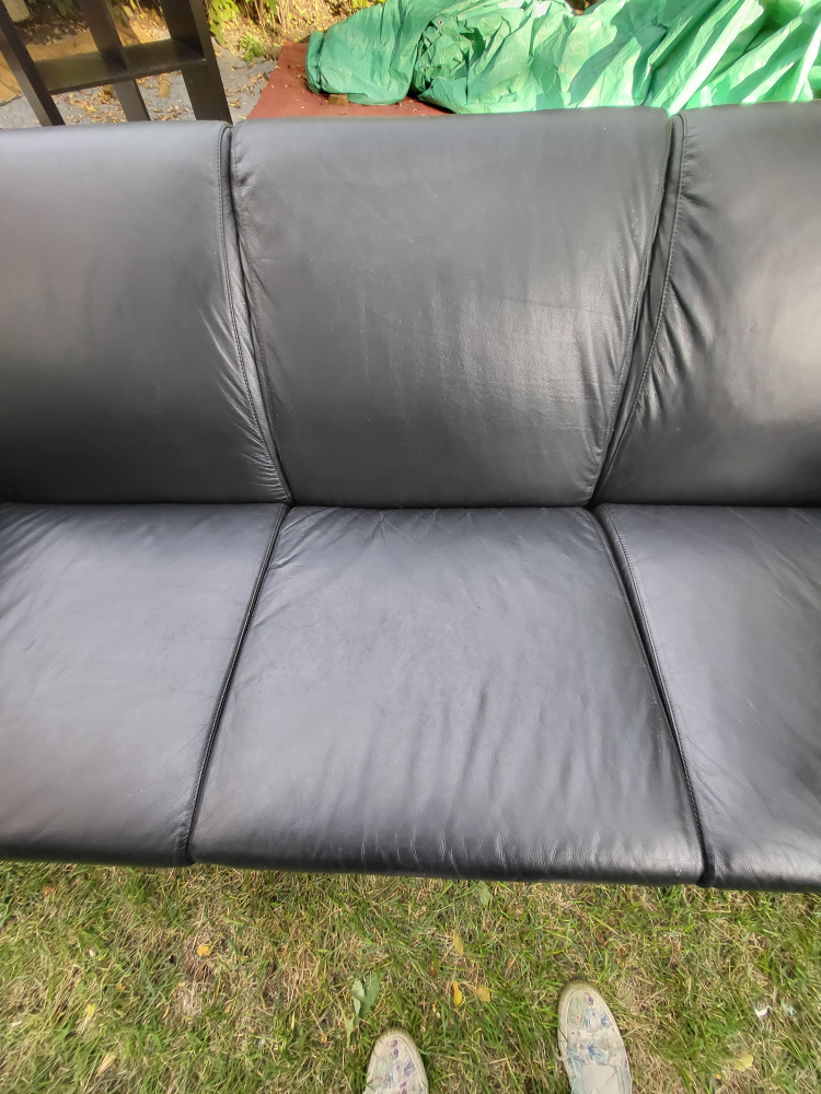 Black Leather Sofa $300 - photo 2