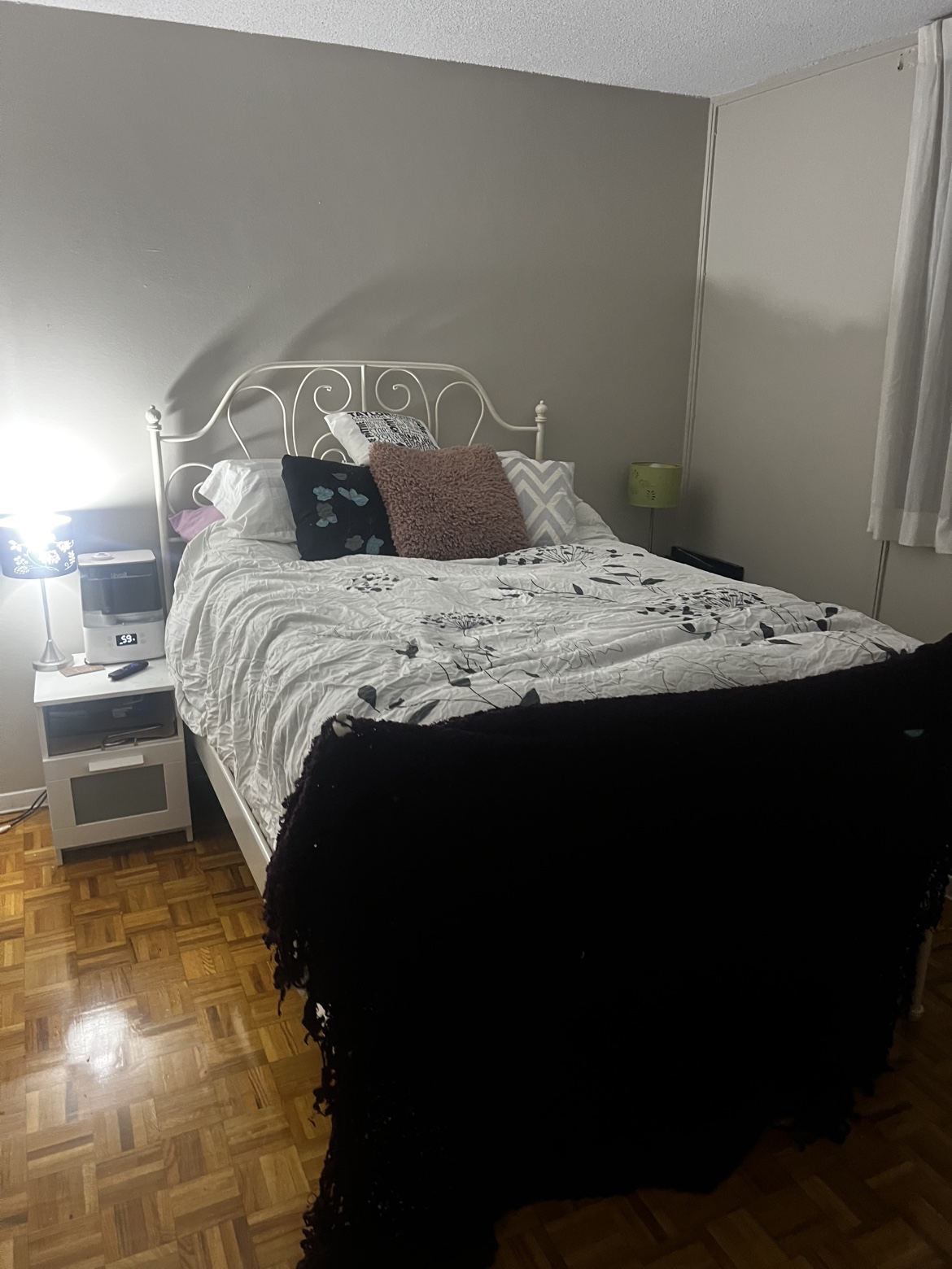 White Metal Double Bed Frame