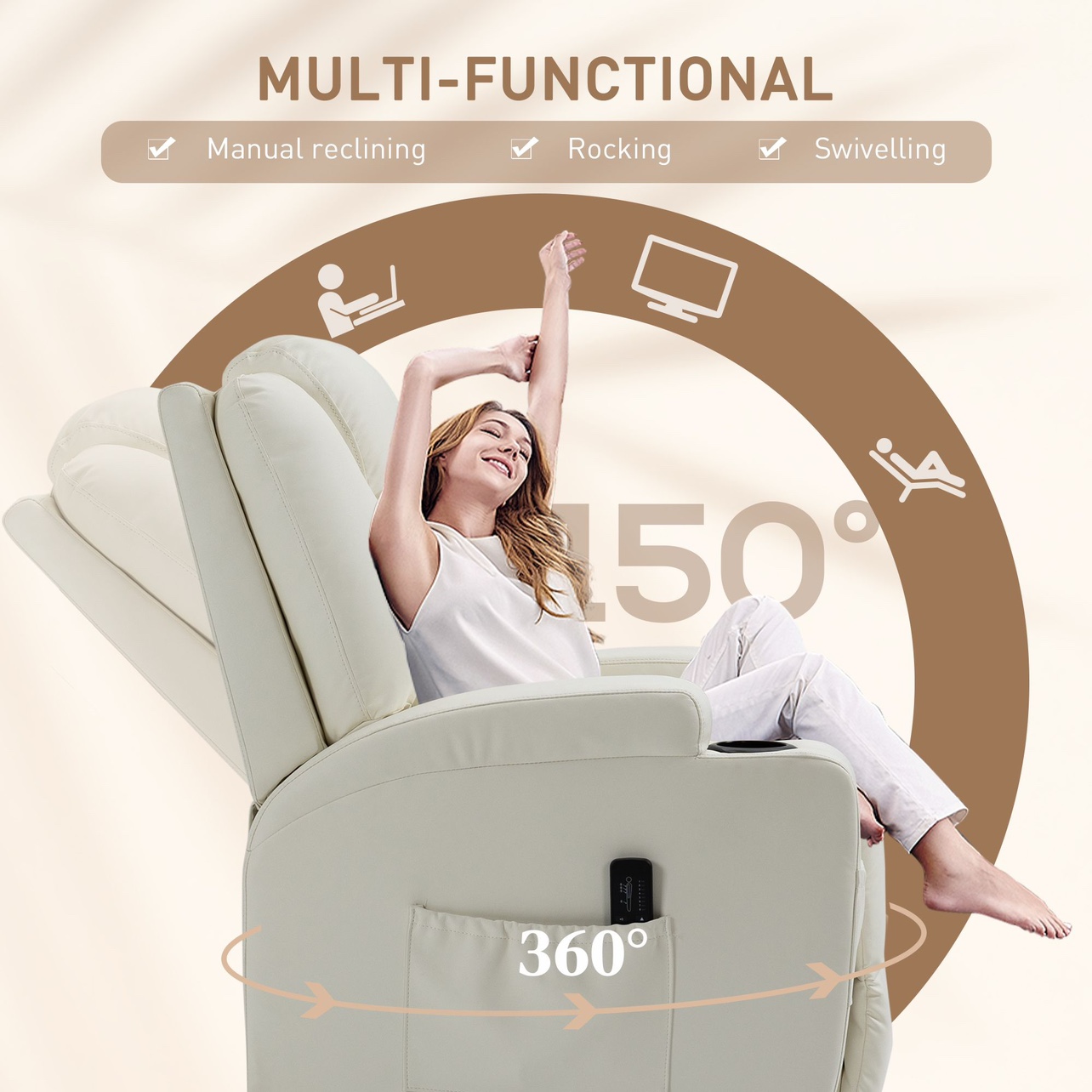White Reclining Massage Chair - photo 5