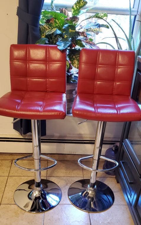 Red Bar Stools - Set of 2