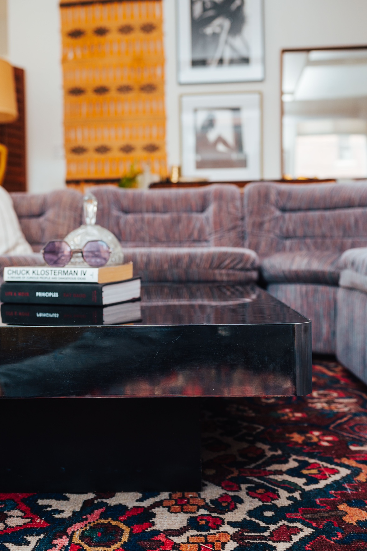 Post Modern Black Glass Low Profile Coffee Table - photo 2