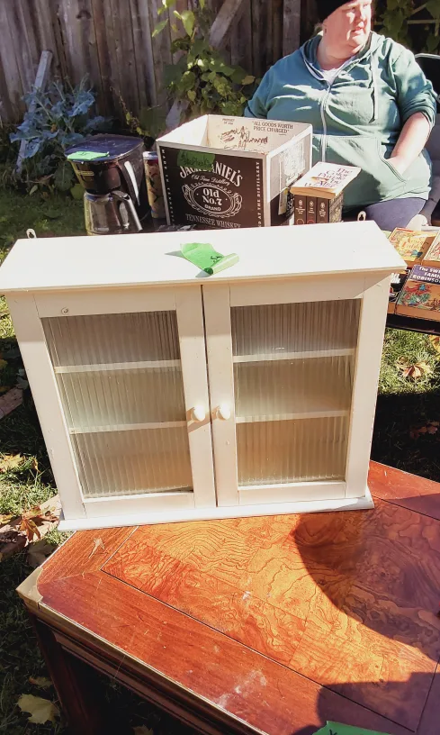 White Cabinet with Glass Doors thumbnail