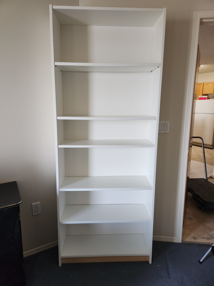 3 White Bookshelves