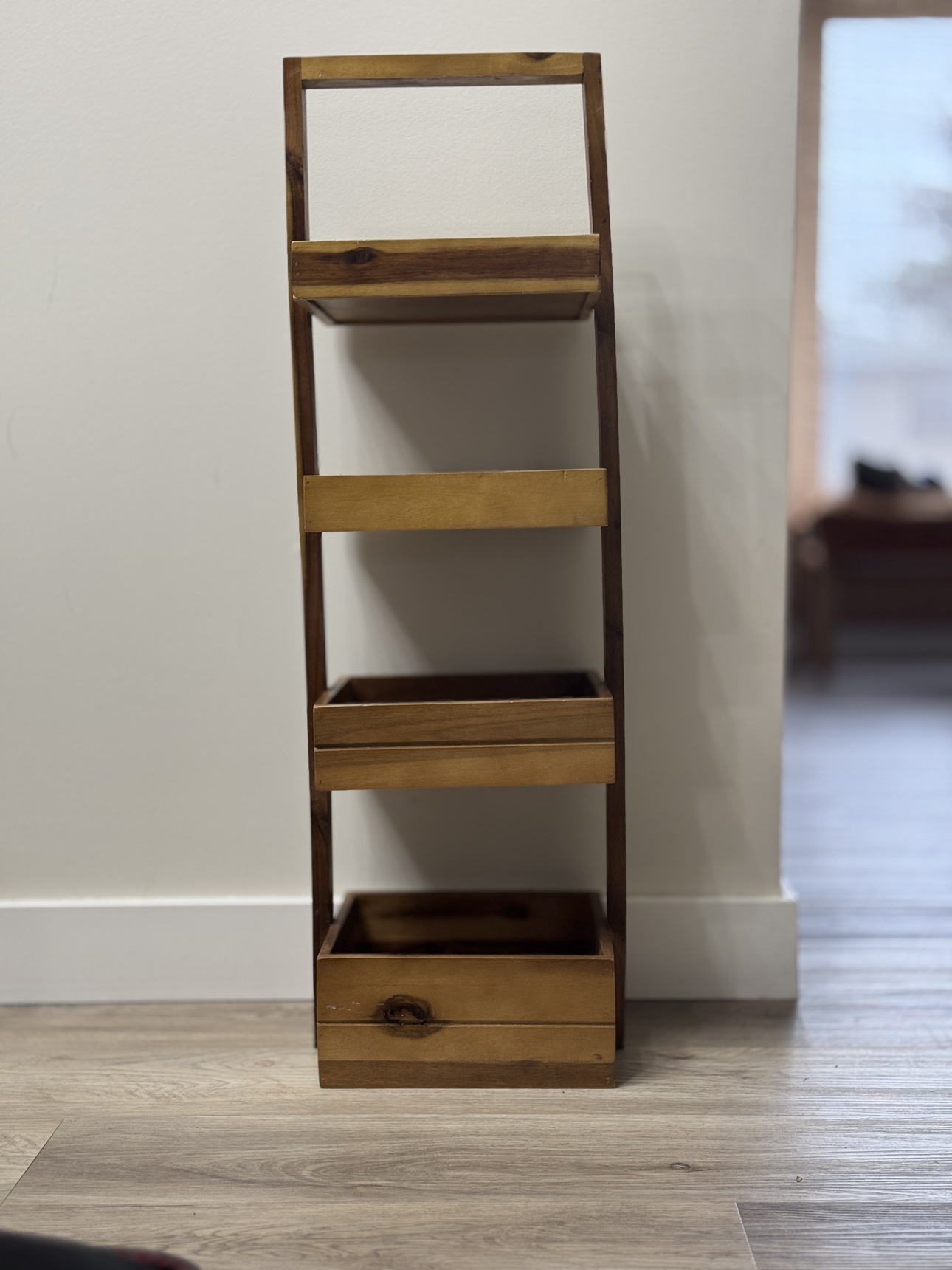 Move Out Sale! 100% Acacia Wood 4 Tiers Storage Unit - photo 3