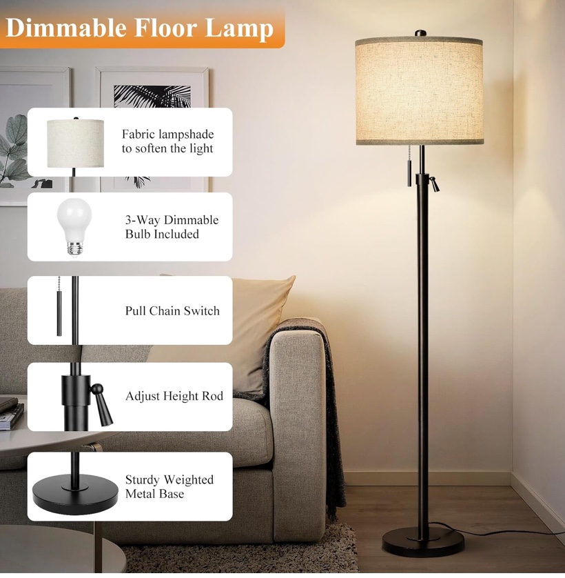 Adjustable Height Floor Lamp - photo 2