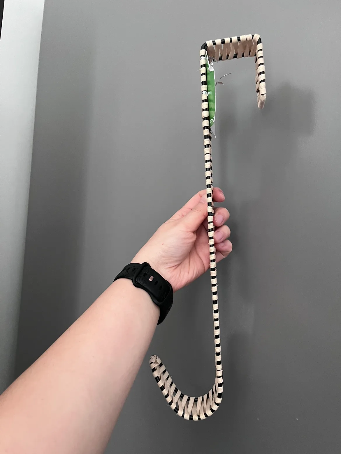 Over the Door Hook, Cream and Black Woven image indicator(4)