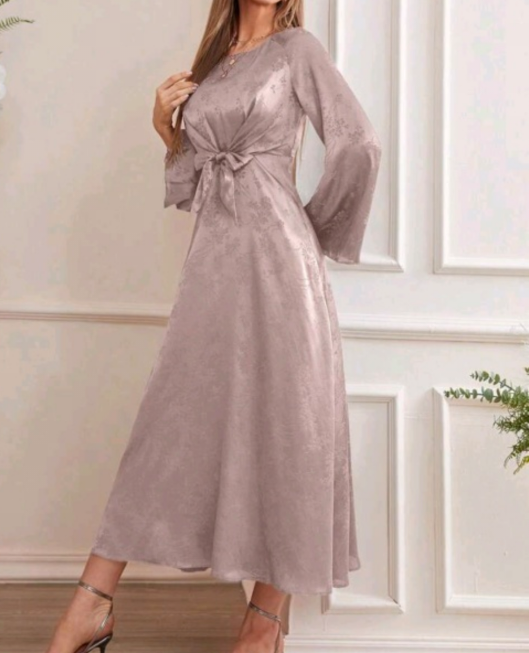 Floral Satin Maxi Dress
