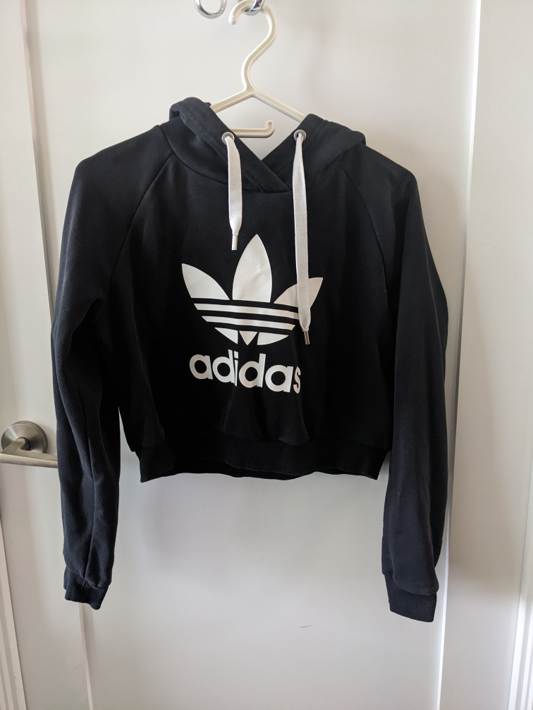 Adidas Black Cropped Hoodie