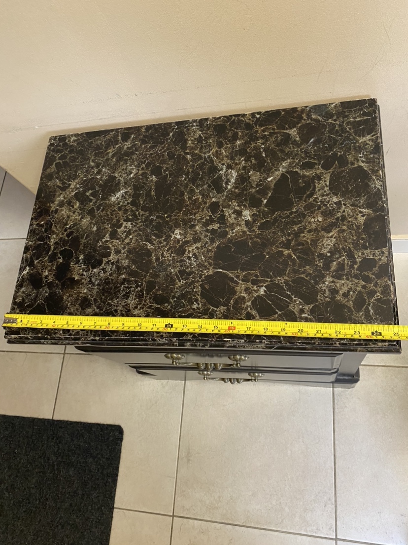 Black Nightstand with Marble Top - photo 4