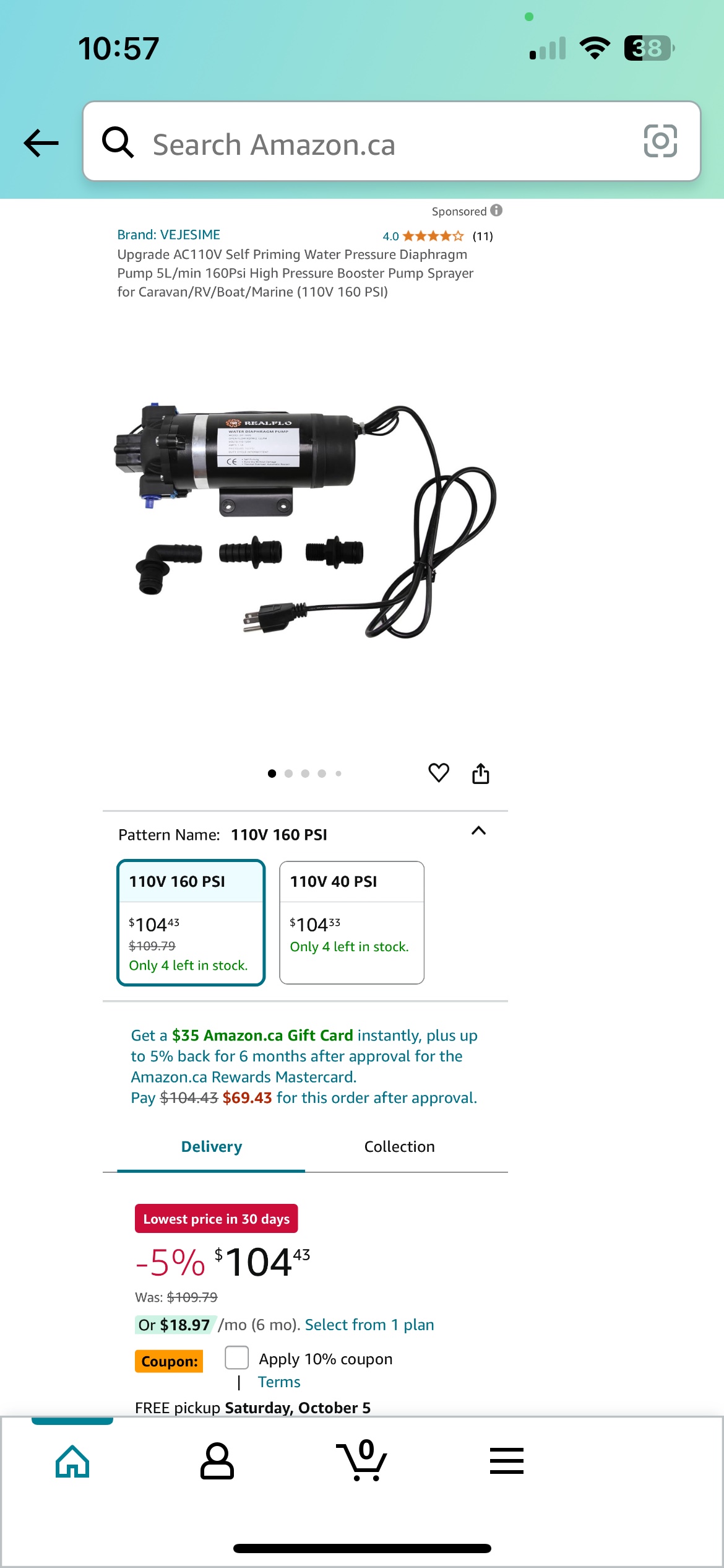 Realflo 110V 160PSI Water Diaphragm Pump - photo 2