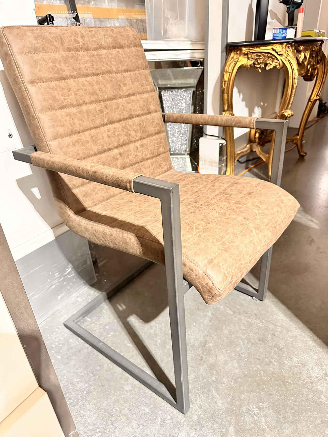 Modern Tan Armchair