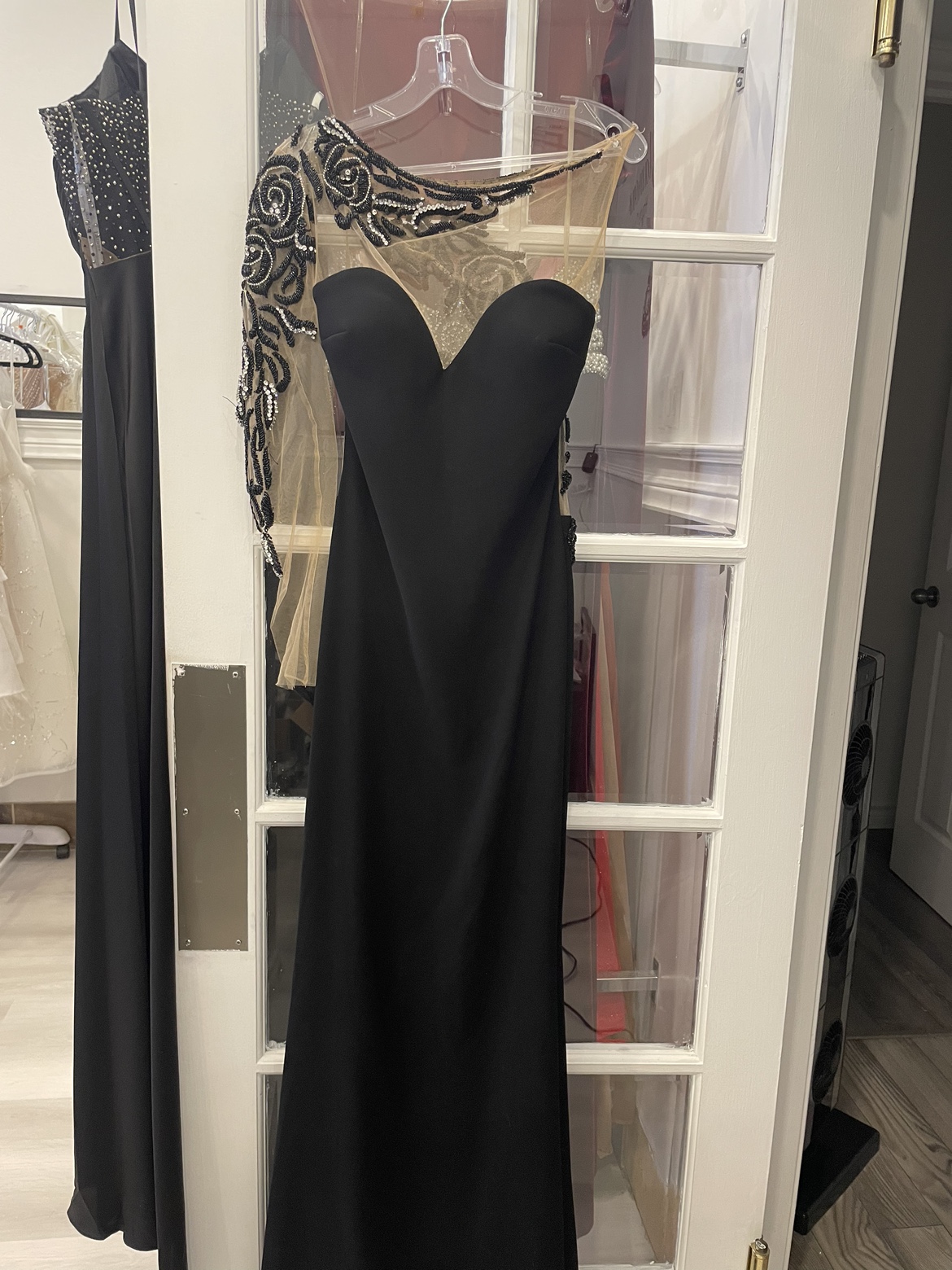 Black Formal Gown with Beaded Detail