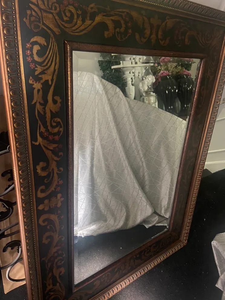 Black & Gold Large Ornate Mirror image indicator(3)
