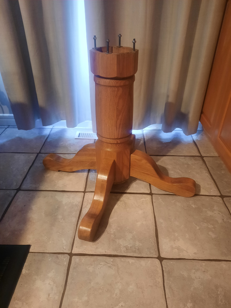 Oak Dining Table Set with 6 chairs and 2 Leaves - photo 4