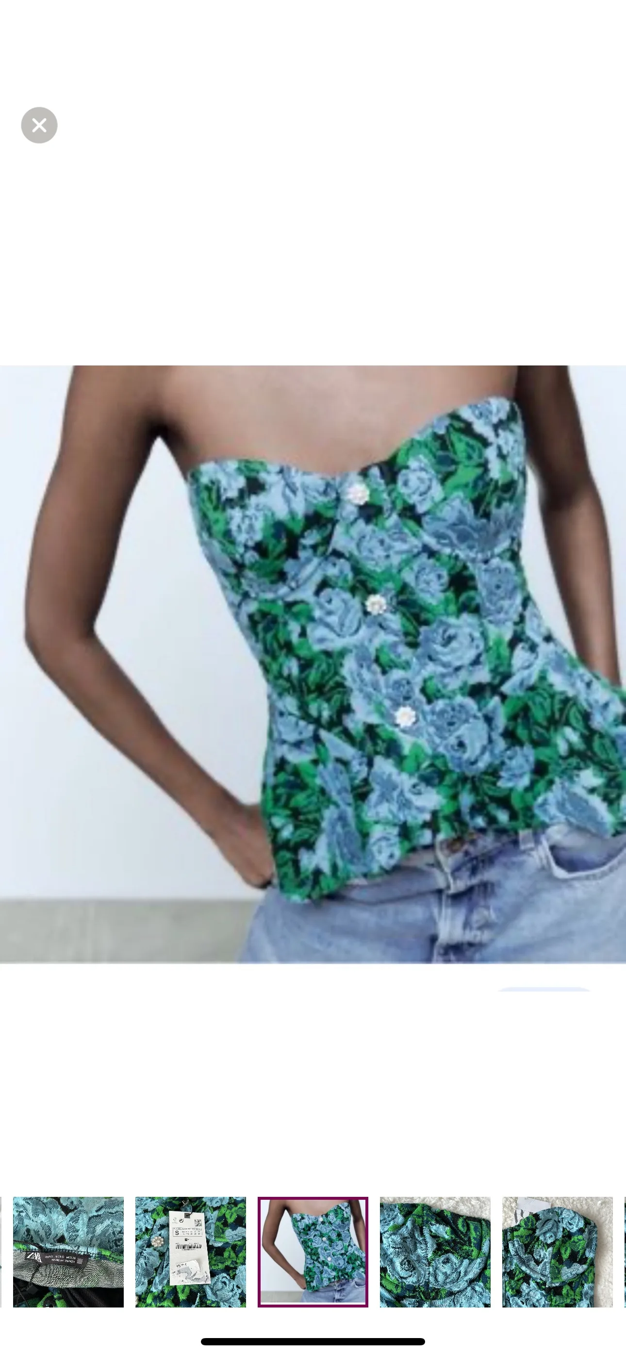 Zara Floral Strapless Top image indicator(9)