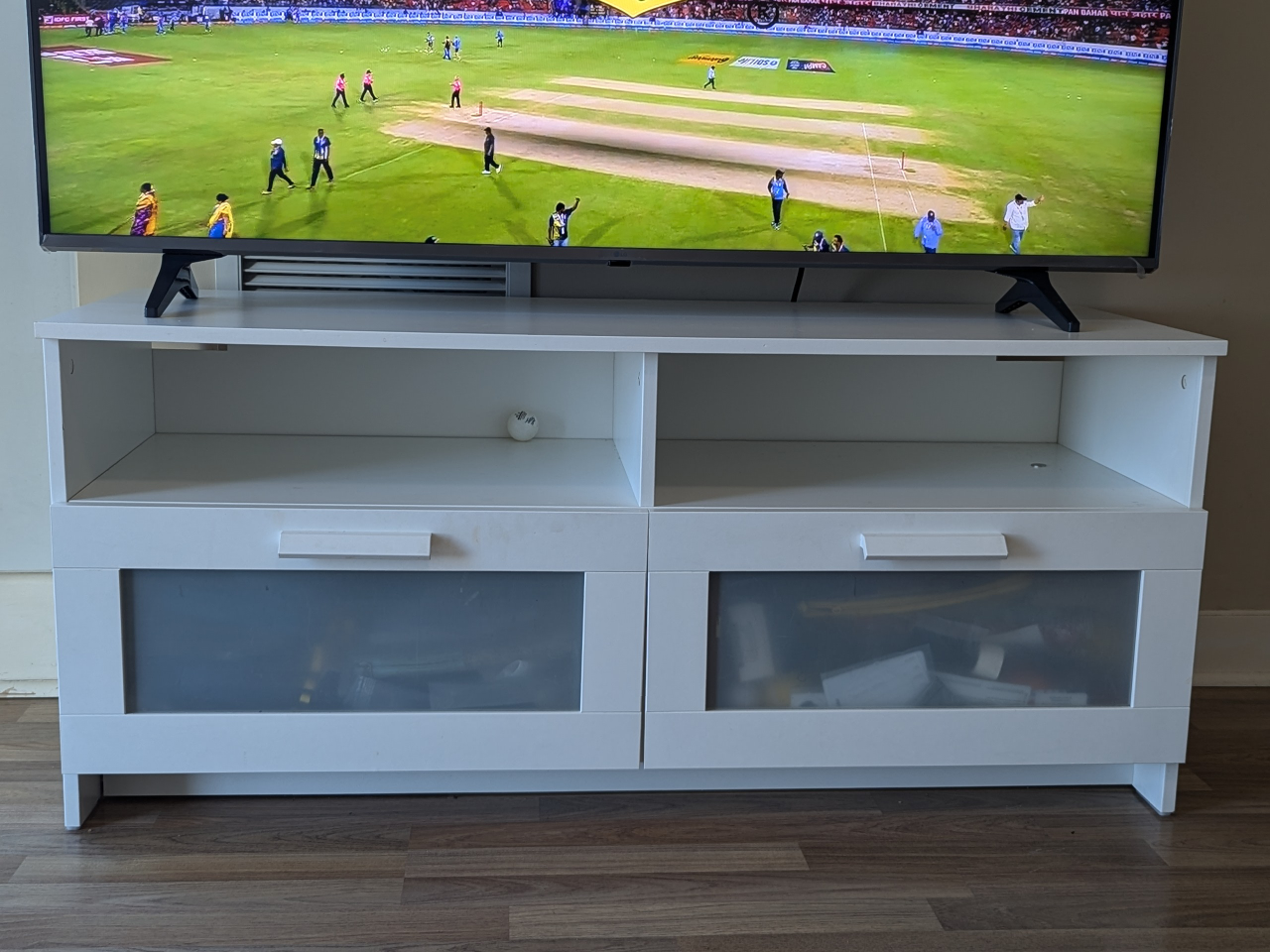 White TV Stand with ample of storage and stylish - photo 2