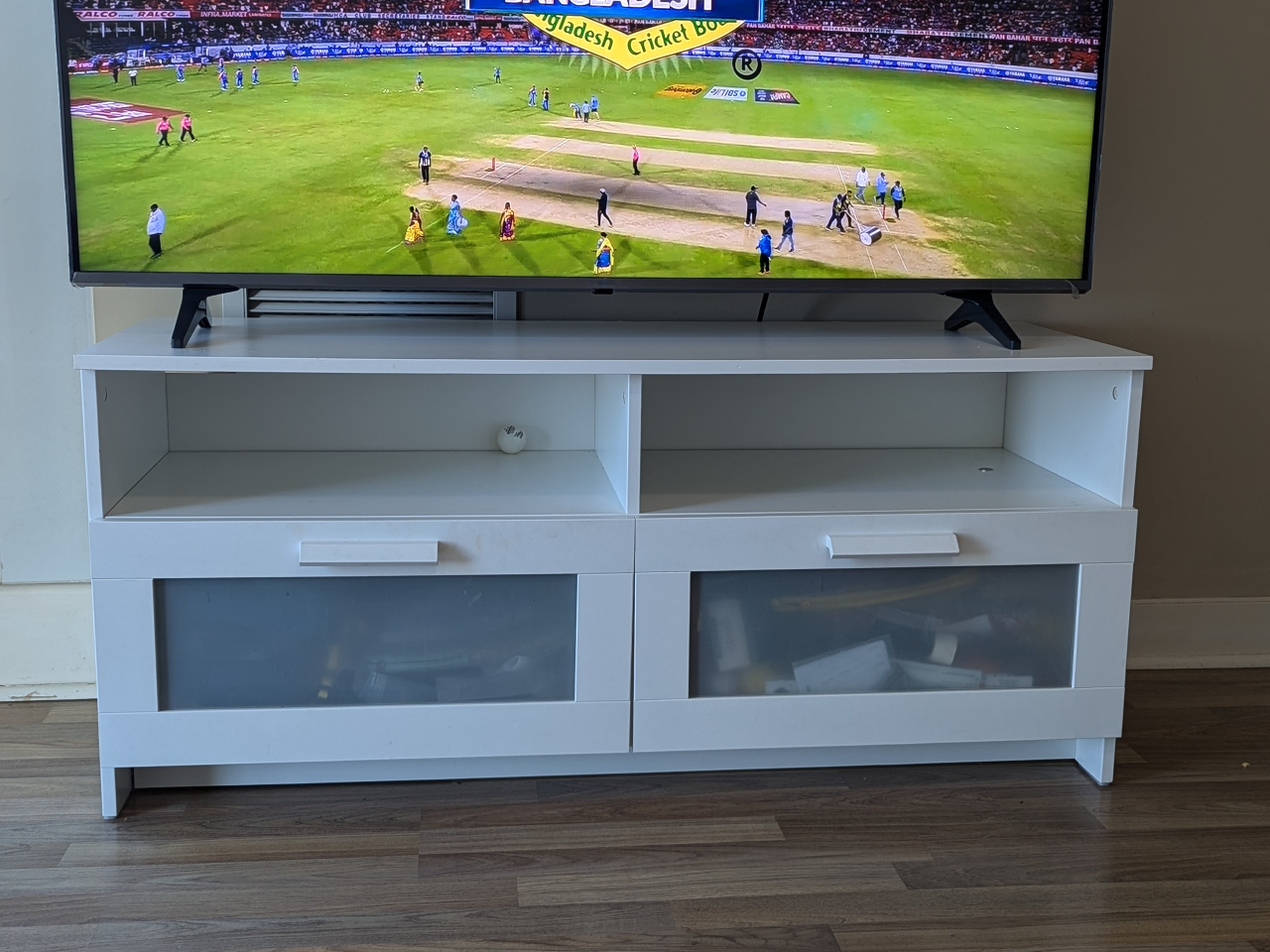 White TV Stand with ample of storage and stylish - photo 3