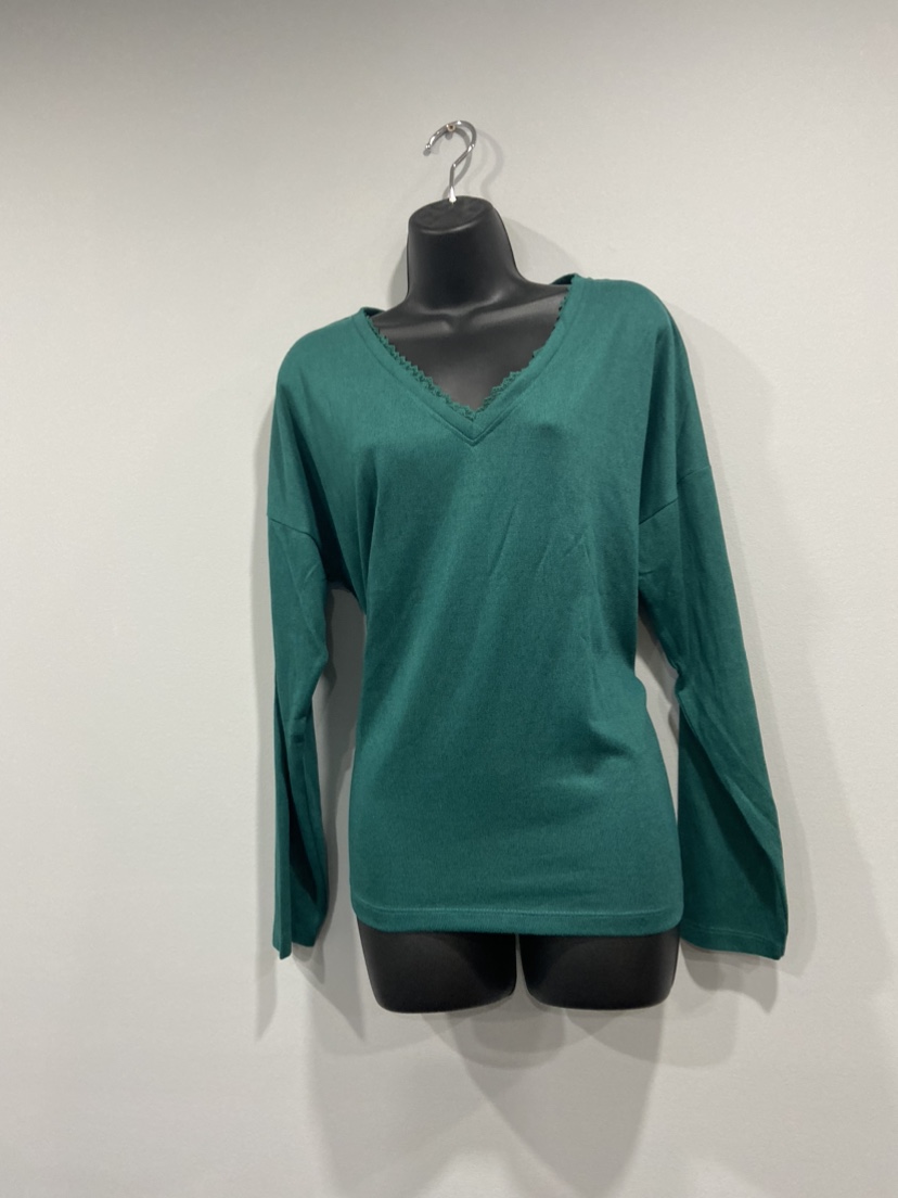 Springfield Green V-Neck Long Sleeve Top