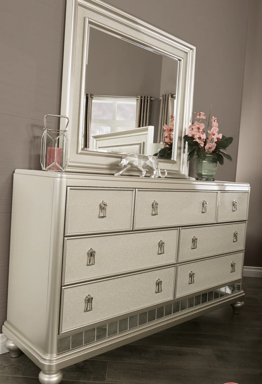 Silver Dresser with Mirror